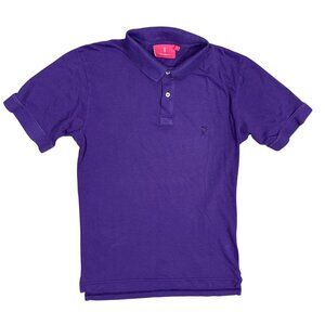 Vicomte A. Short Sleeve Polo Shirt Purple 100% Pima Cotton Small